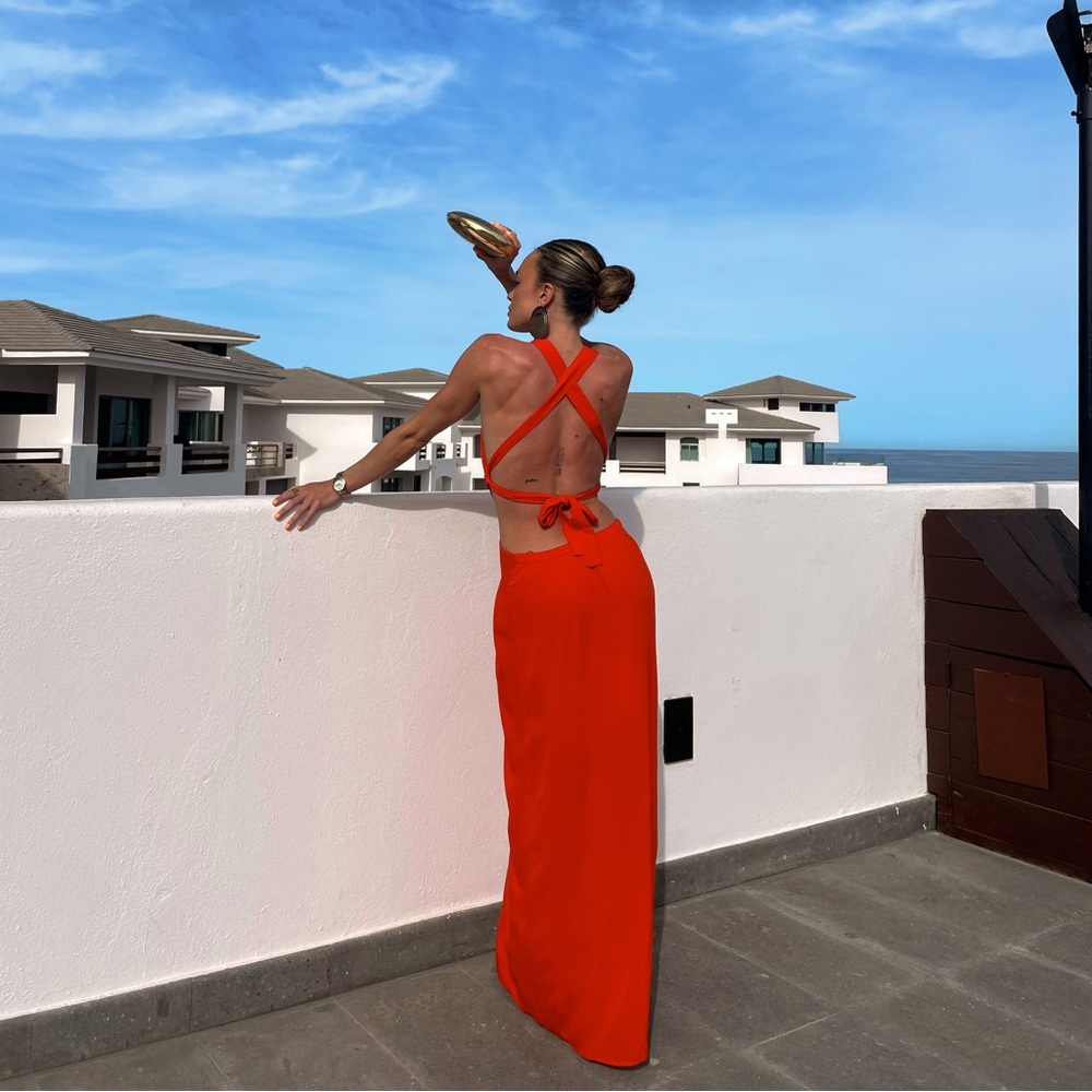 Elegant Red Maxi Dress